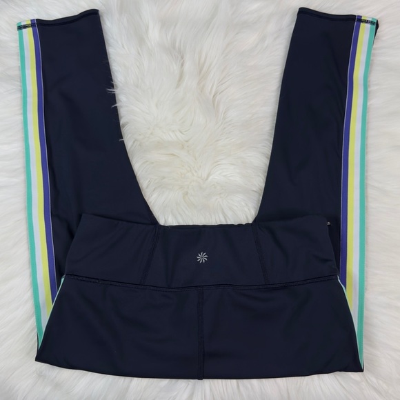 Athleta Contender Side Stripe Capri Powerlift Navy - Picture 4 of 6